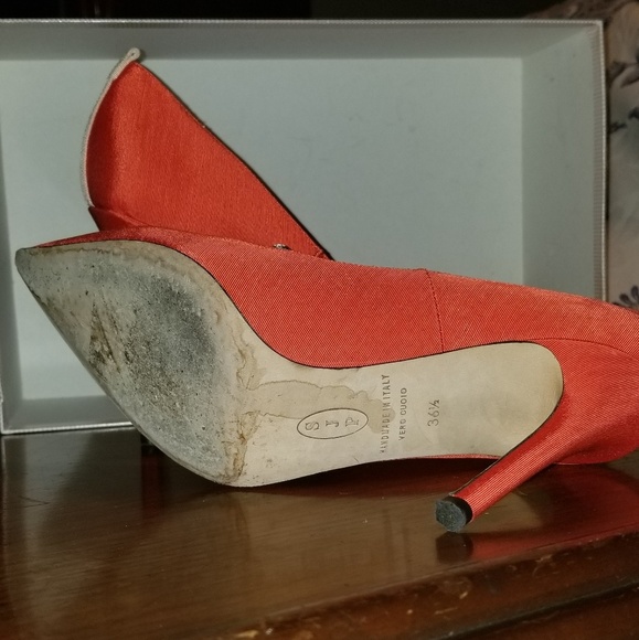 SJP Sarah Jessica Parker Orange Heels size 36.5 - Picture 3 of 4
